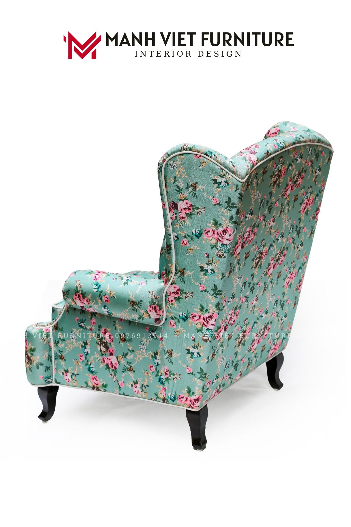 Floral Wing Back Chair