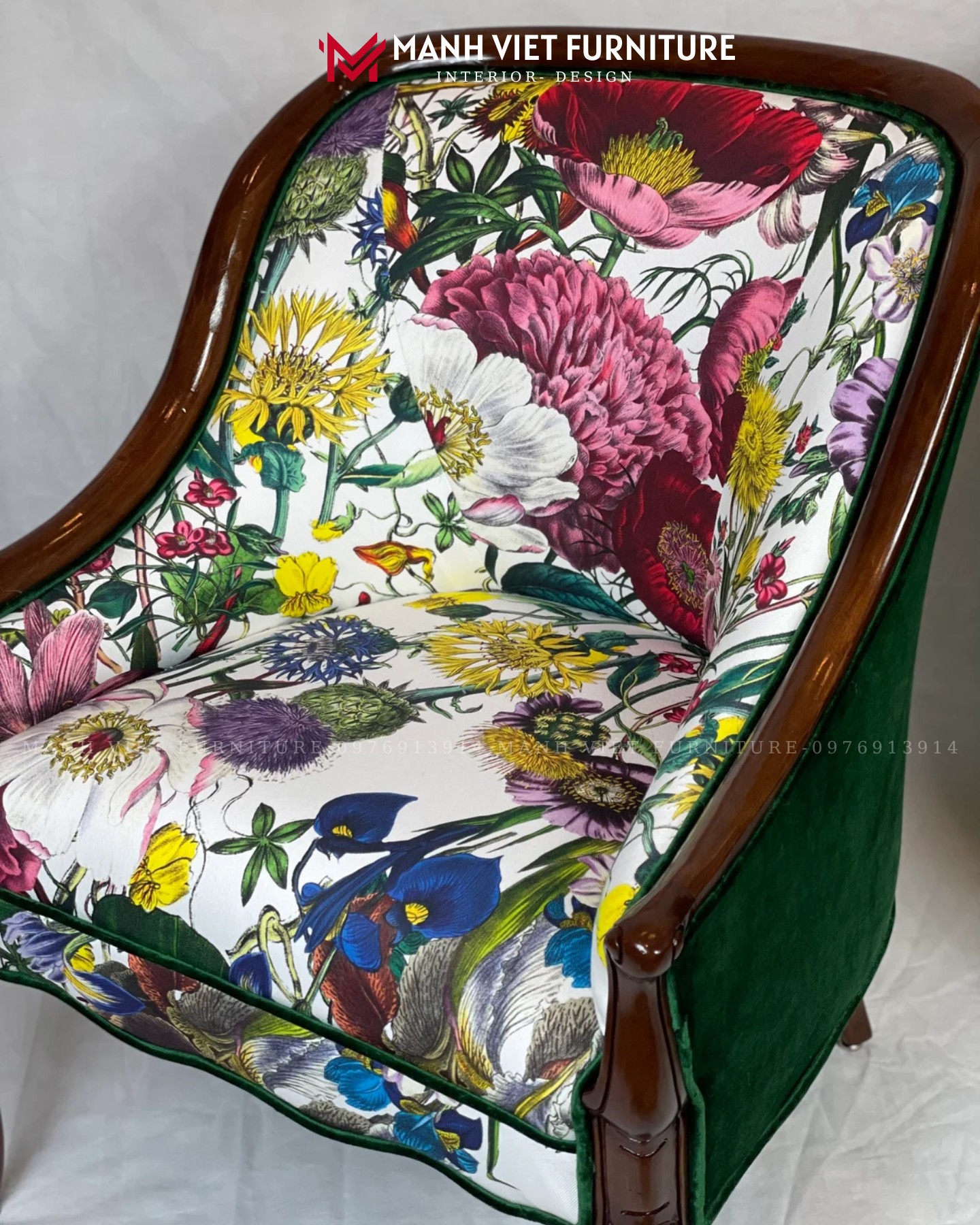 Floral Wing Back Armchair