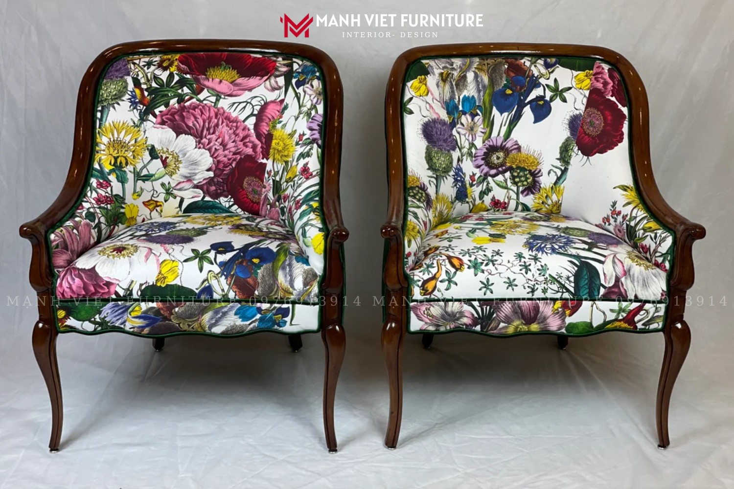 Floral Wing Back Armchair