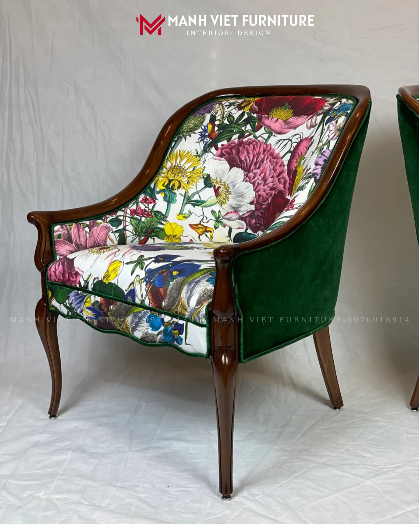 Floral Wing Back Armchair