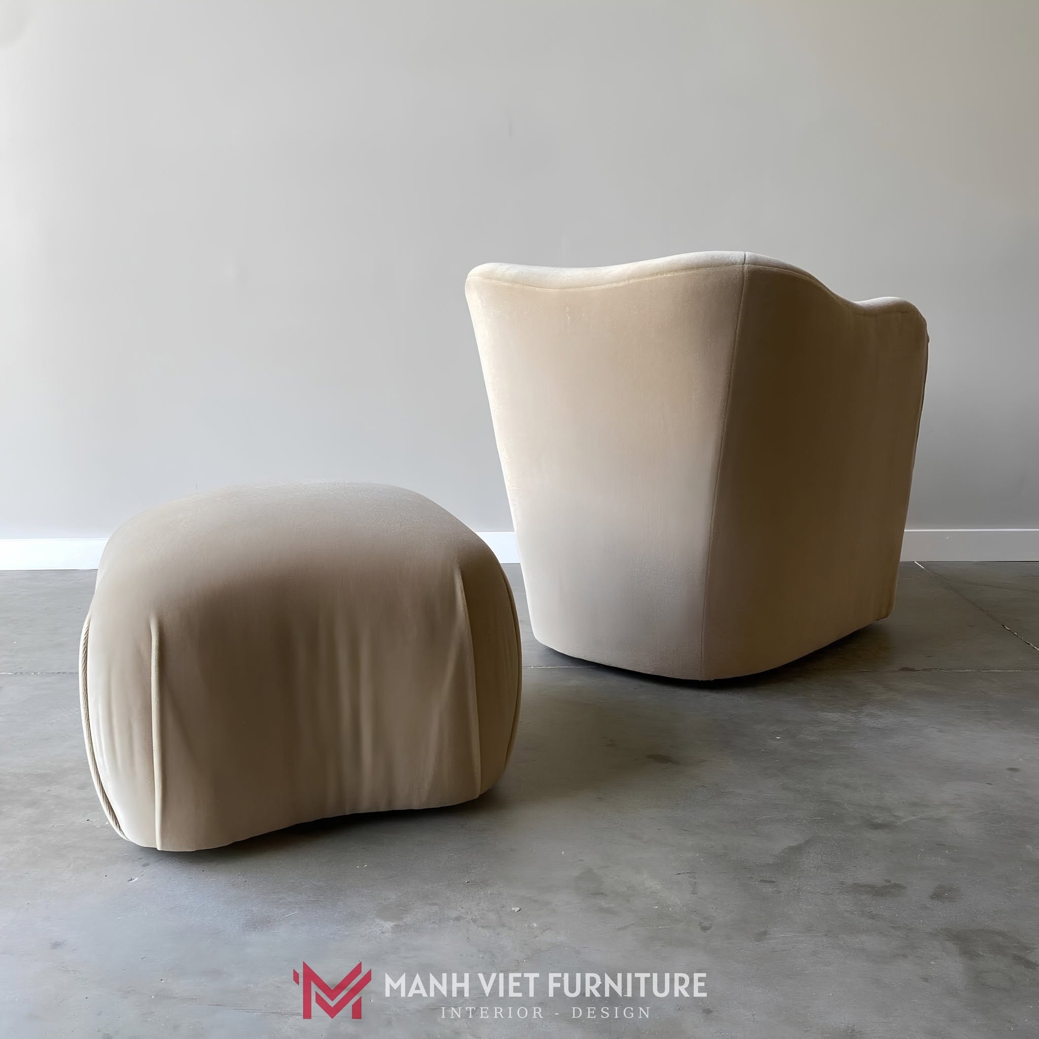 Edith Chair & Ottoman Set