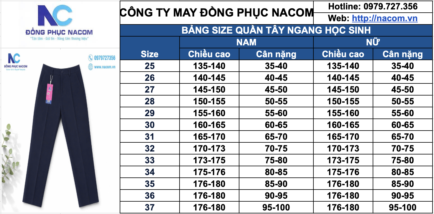 Quần học sinh nam - Trường Thực hành Sư phạm