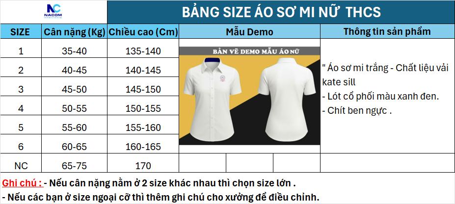 Áo học sinh nữ cấp 2 - Trường Thực Hành Sư Phạm