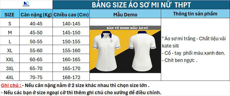 Áo học sinh nữ cấp 3 - Trường Thực Hành Sư Phạm