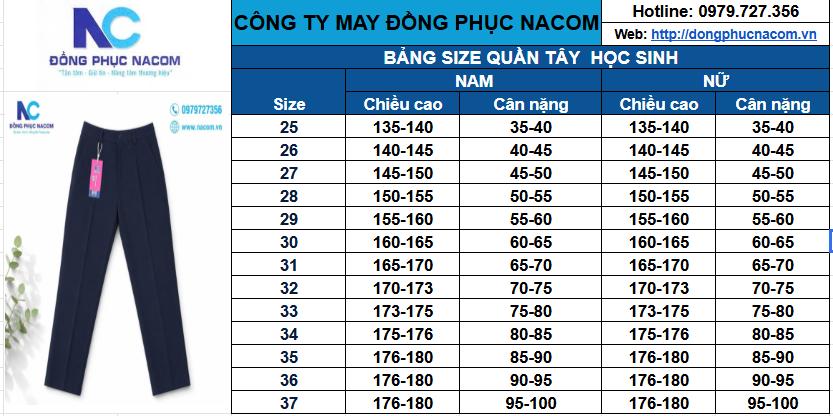 Quần học sinh nam