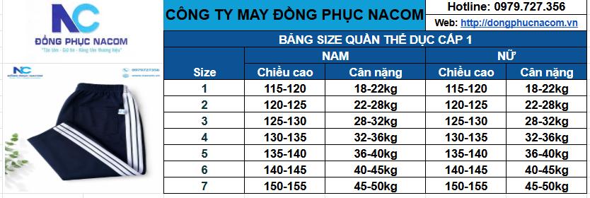 Quần thể dục Cấp 1 sọc xanh Poly