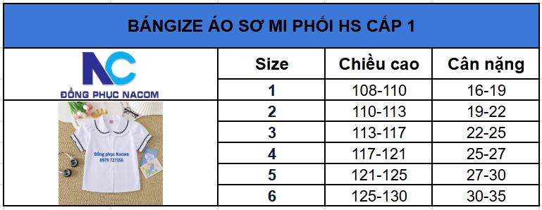 Áo học sinh sơ mi phối