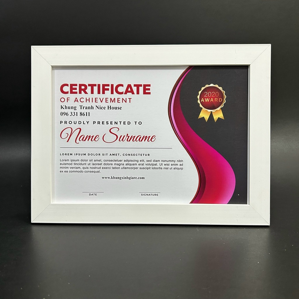 Khung Bằng Khen Nice House: Nơi Lưu Giữ Giá Trị Vinh Danh