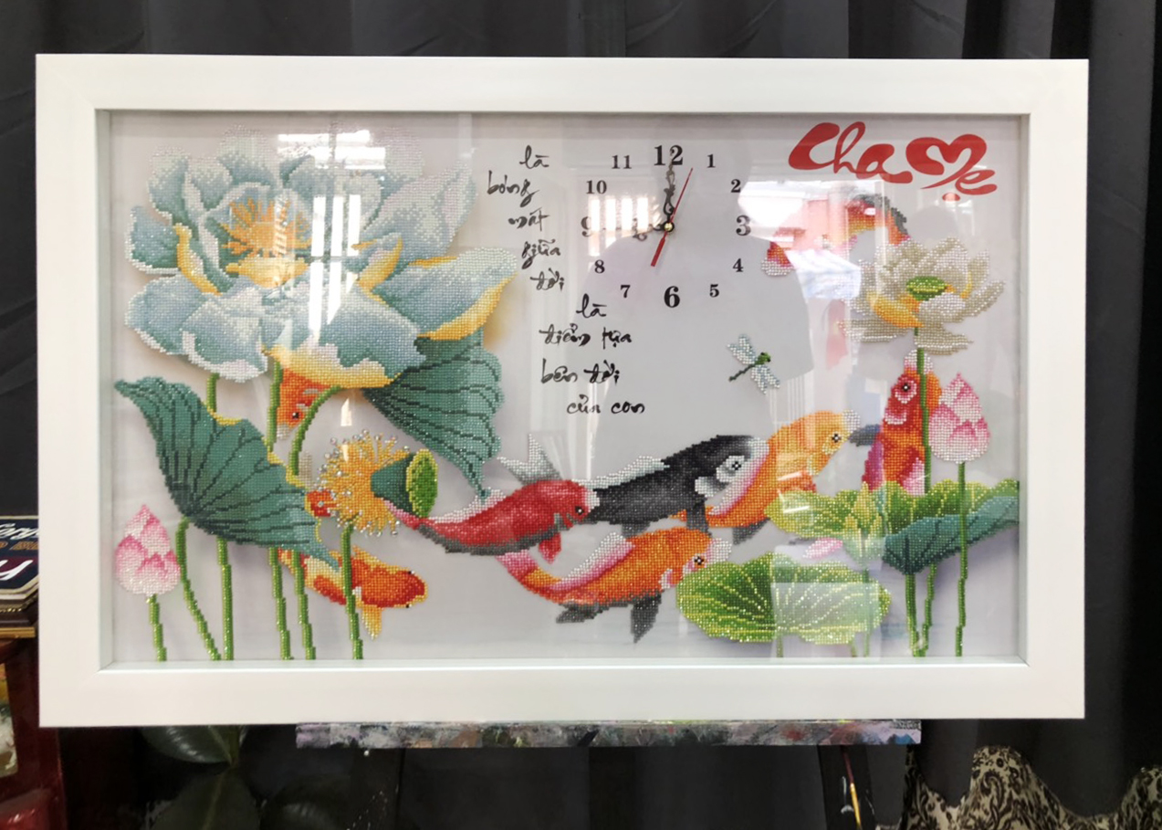 Thay Đồng Hồ cho Khung Tranh Thêu - Khung Tranh Đính Đá