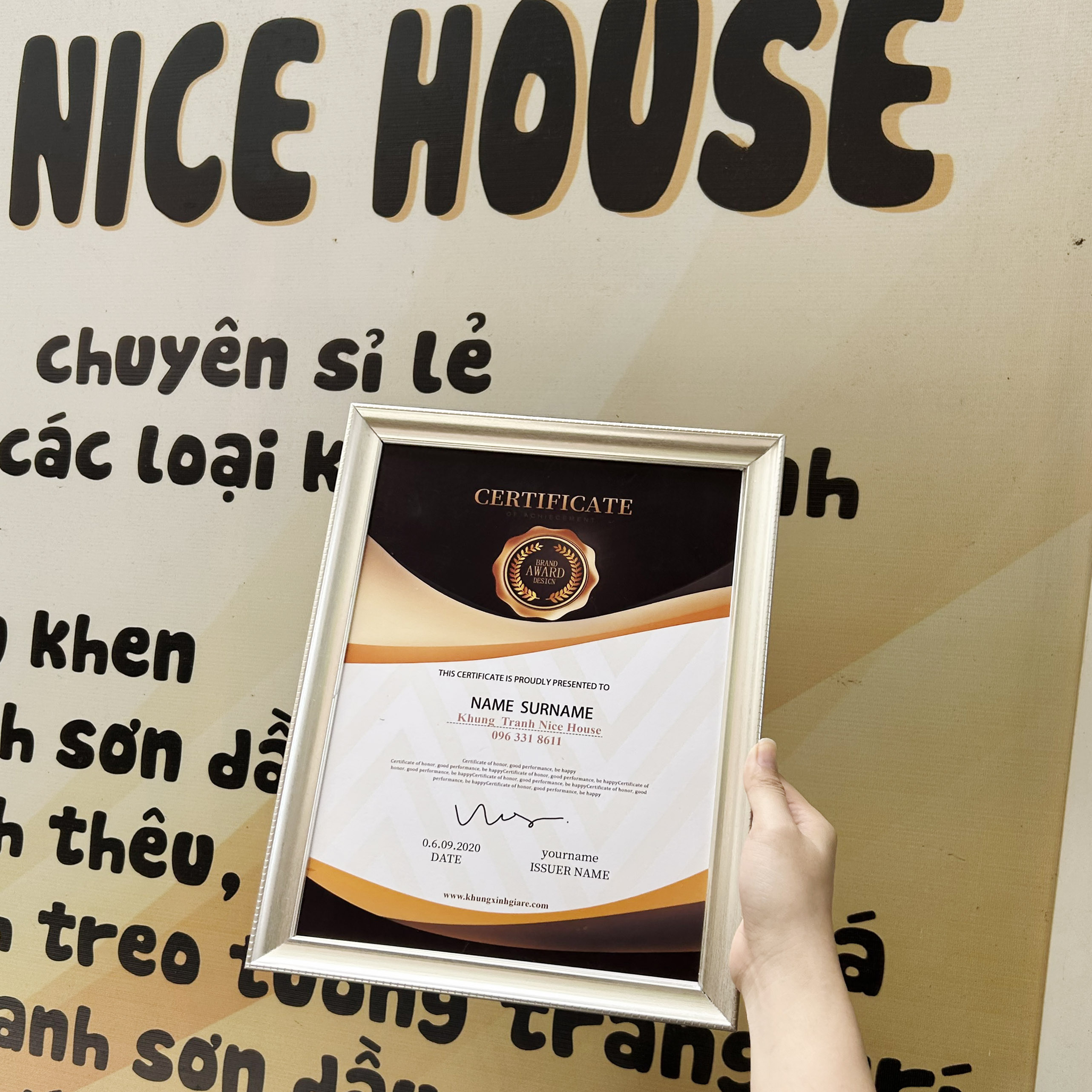 Khung Bằng Khen Màu Bạc 101B