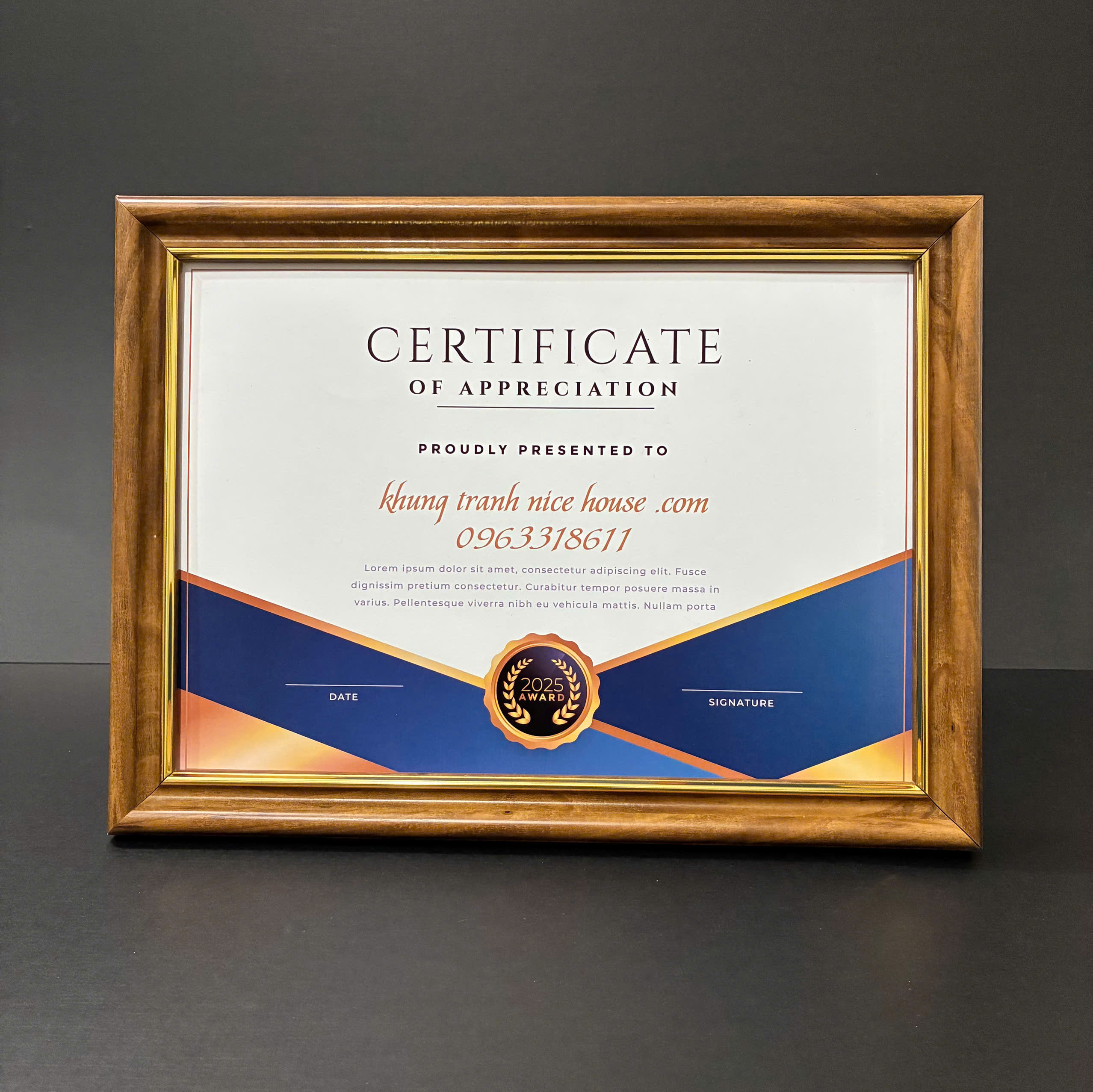 Khung Bằng Khen 103CV 