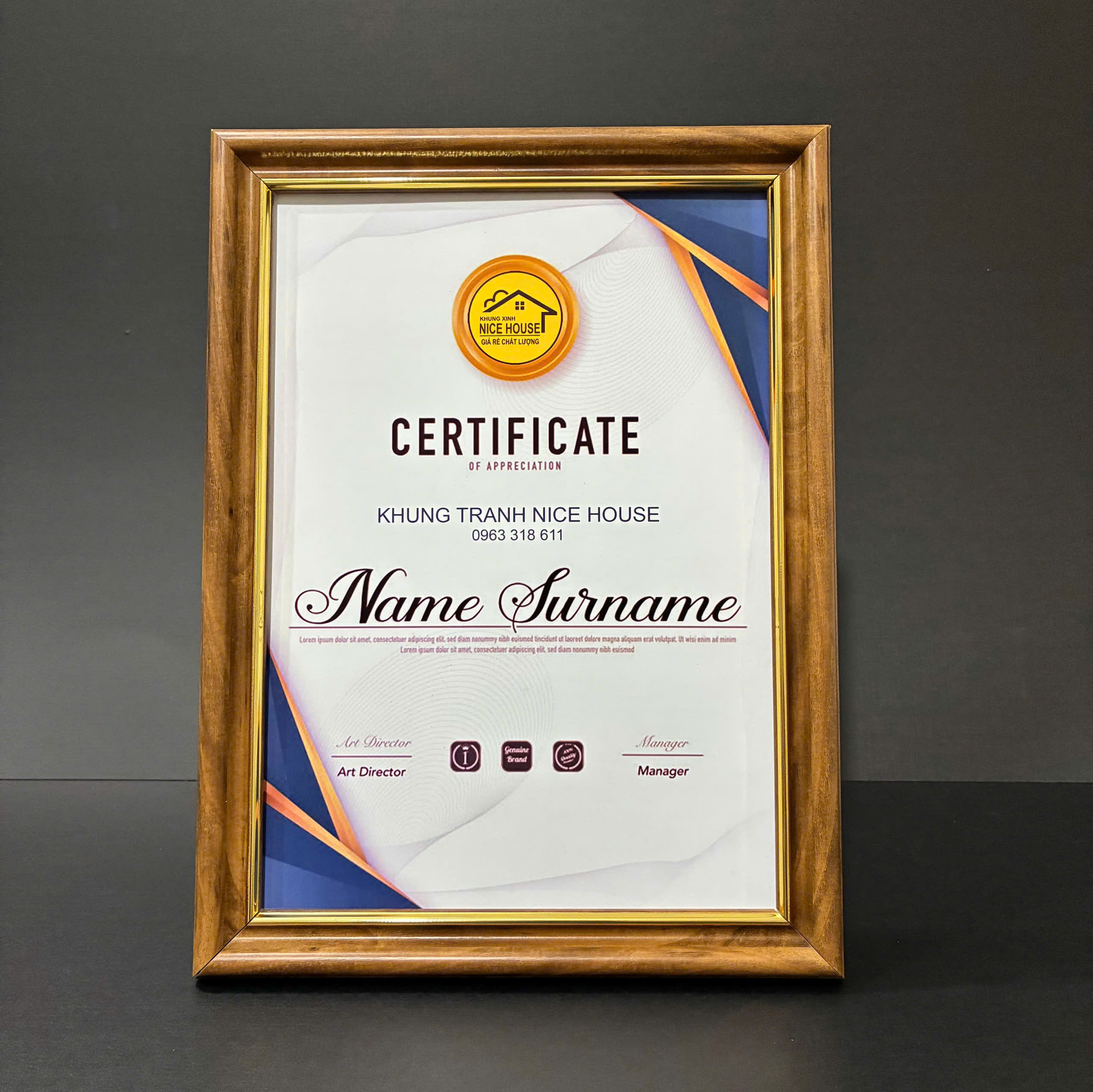 Khung Bằng Khen 103CV 