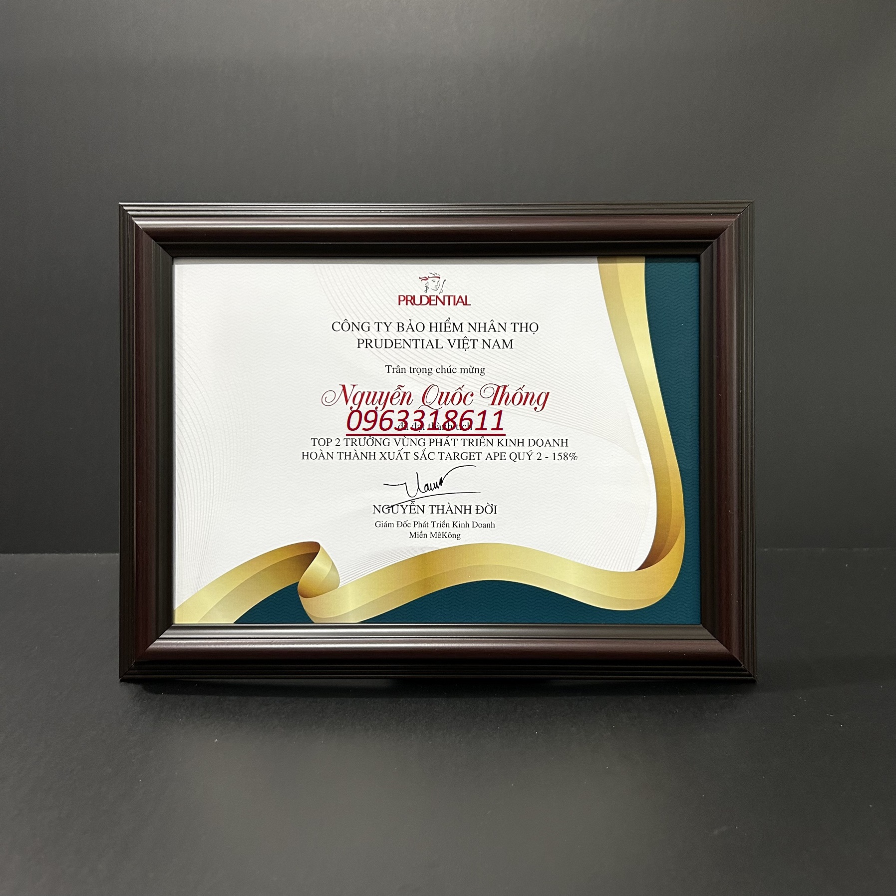 Khung Bằng Khen Nâu Cổ Điển 1245