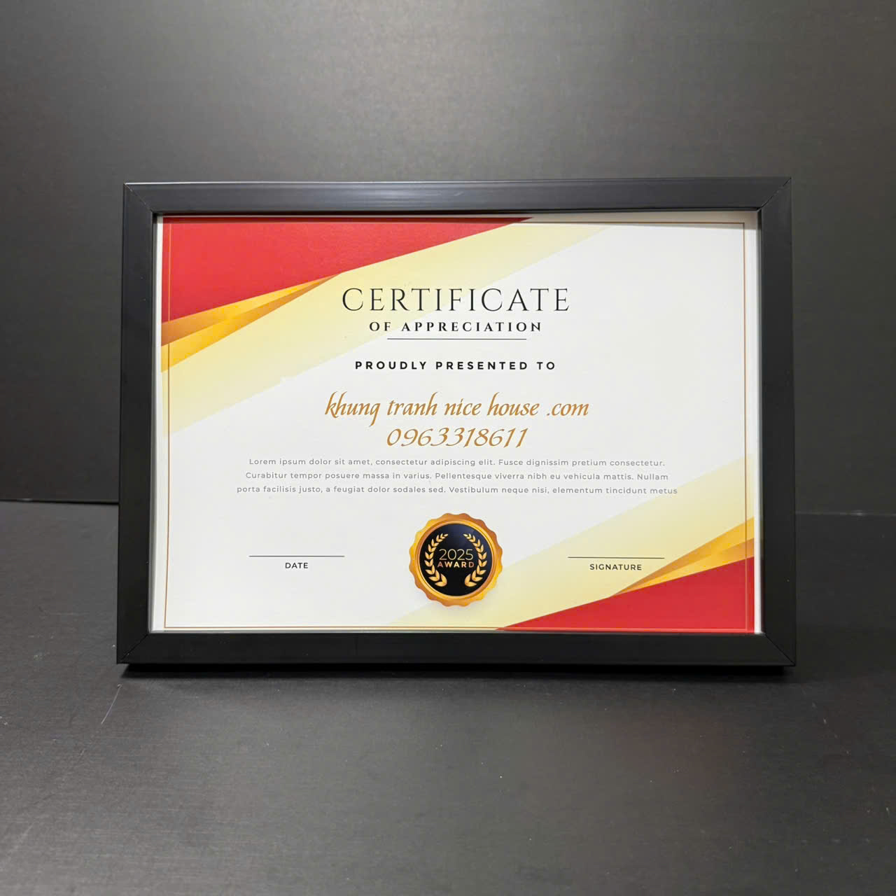 Khung Bằng Khen Màu Đen 251BL