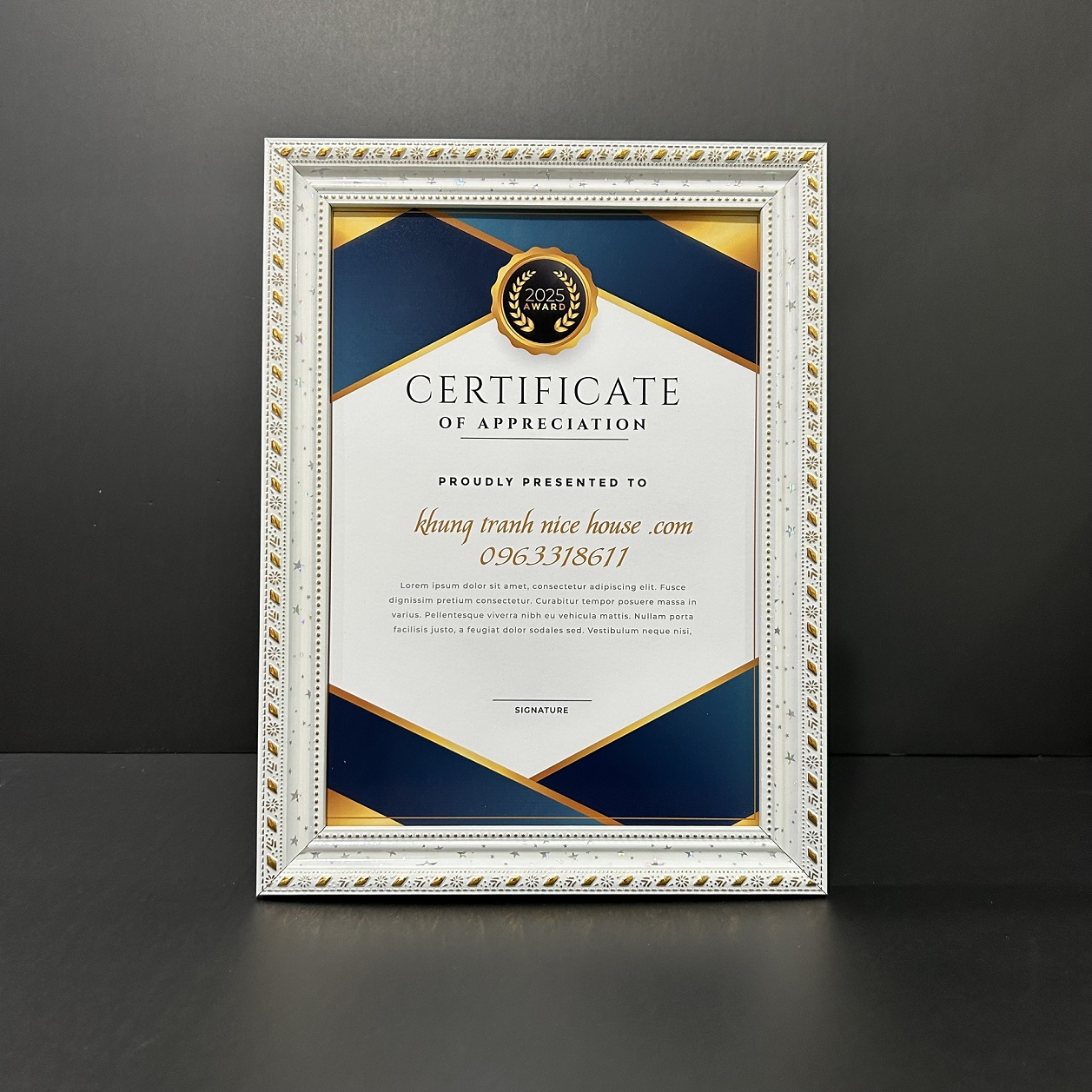 Khung Bằng Khen Hoa Văn Ngôi sao Đẹp 518TVS