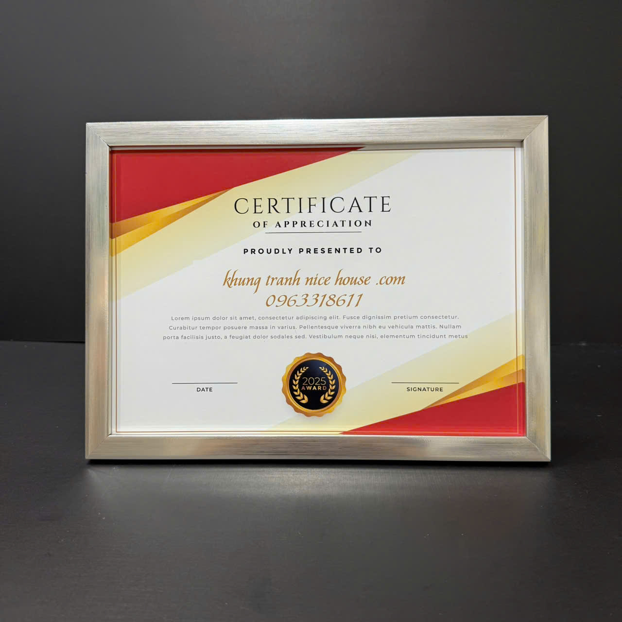 Khung Bằng Khen Màu Bạc F1B S 