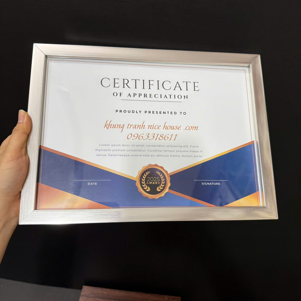 Khung Bằng Khen Màu Bạc F1B S 