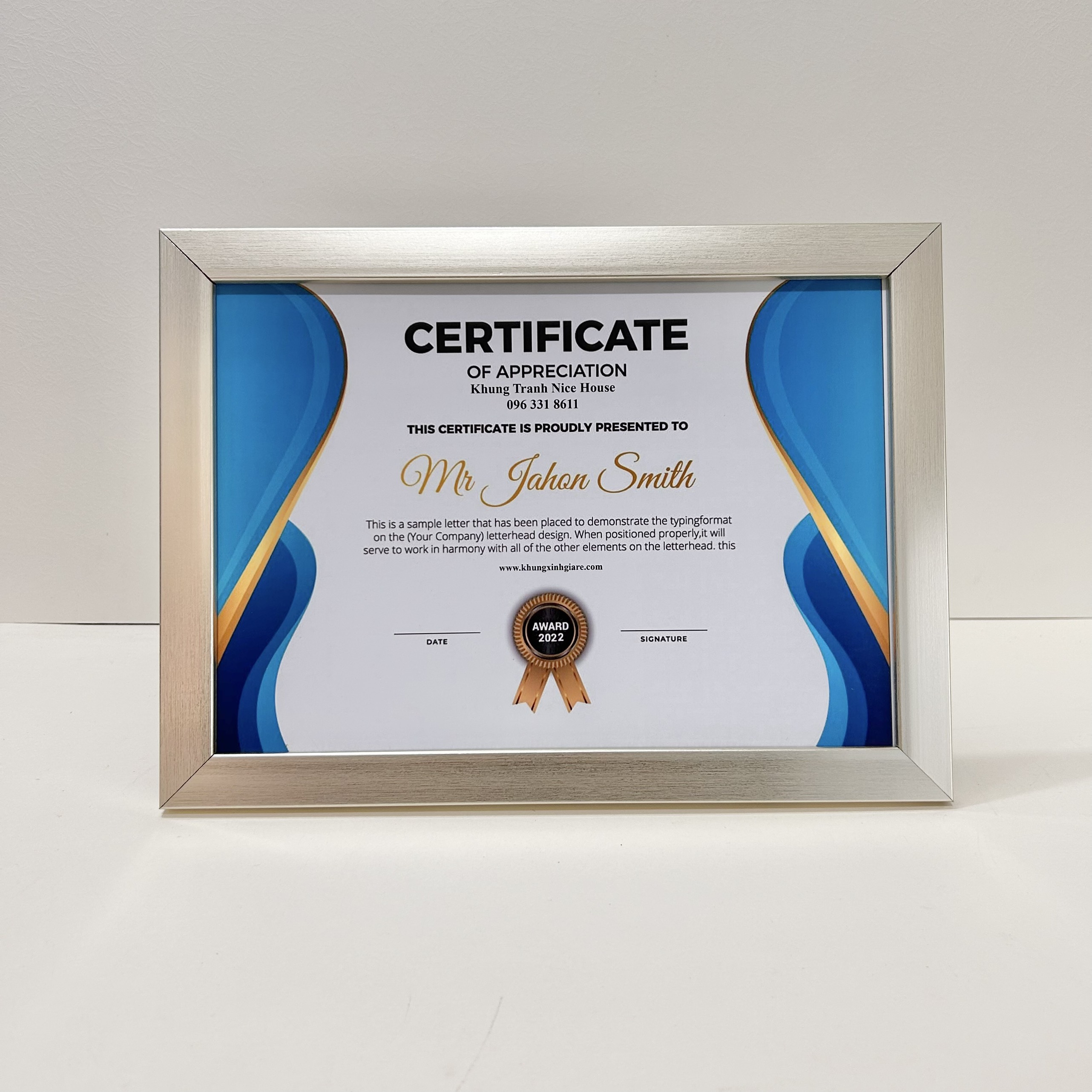 Khung Ảnh Để Bàn Màu Bạc F2B