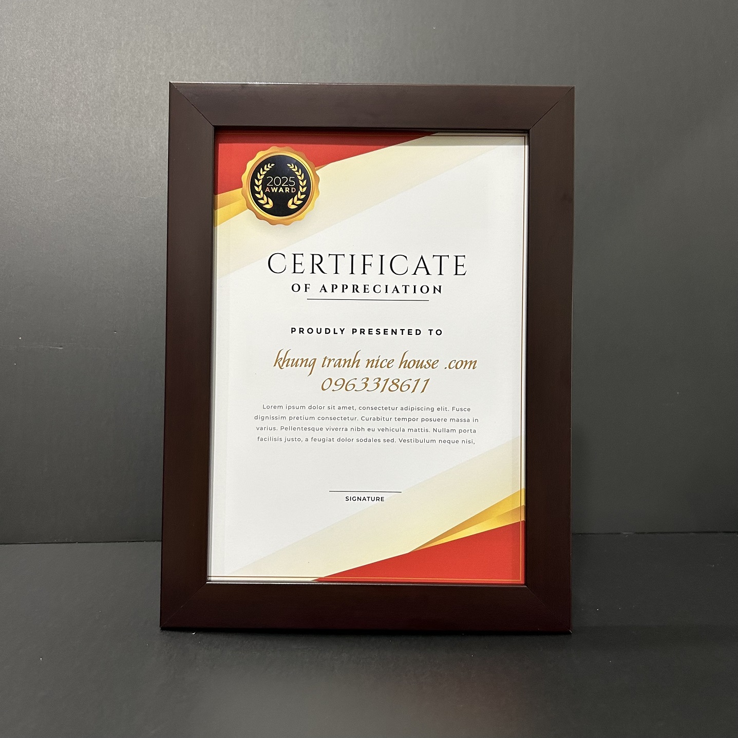 Khung Bằng Khen Màu Nâu F3N