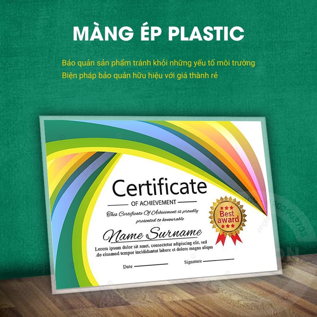 Ép plastic Bằng Khen Giấy Khen A3
