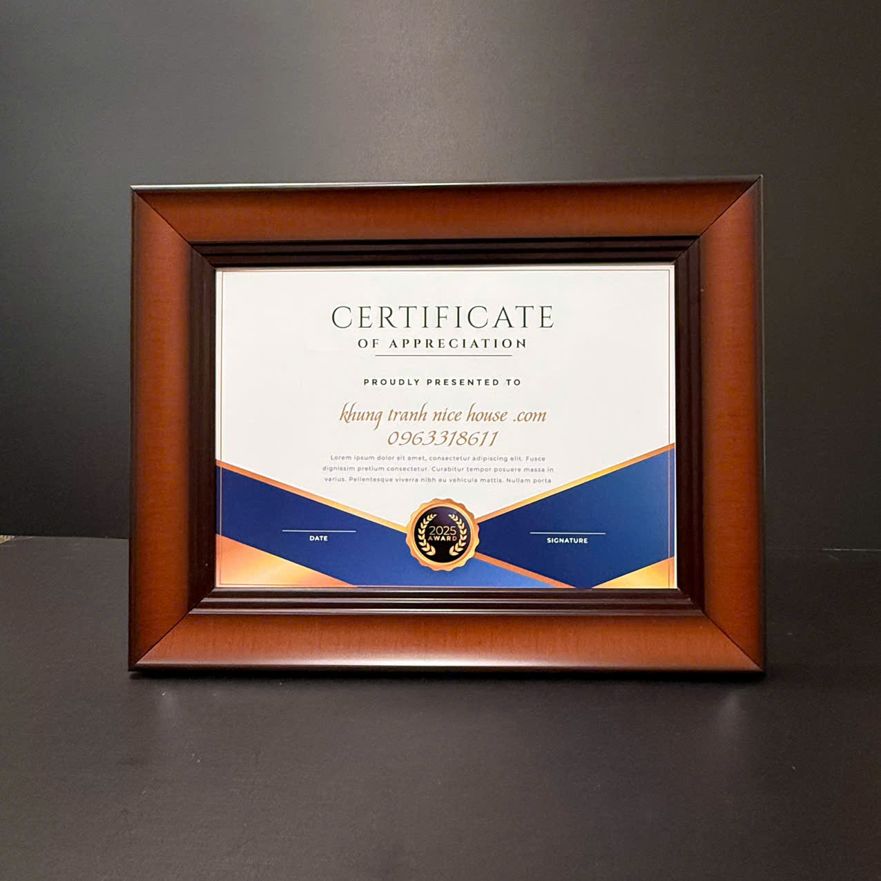 Khung Bằng Khen Màu Gỗ S902-BR