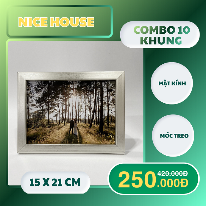 Sale off 10 khung 15x21cm khung bạc F1B