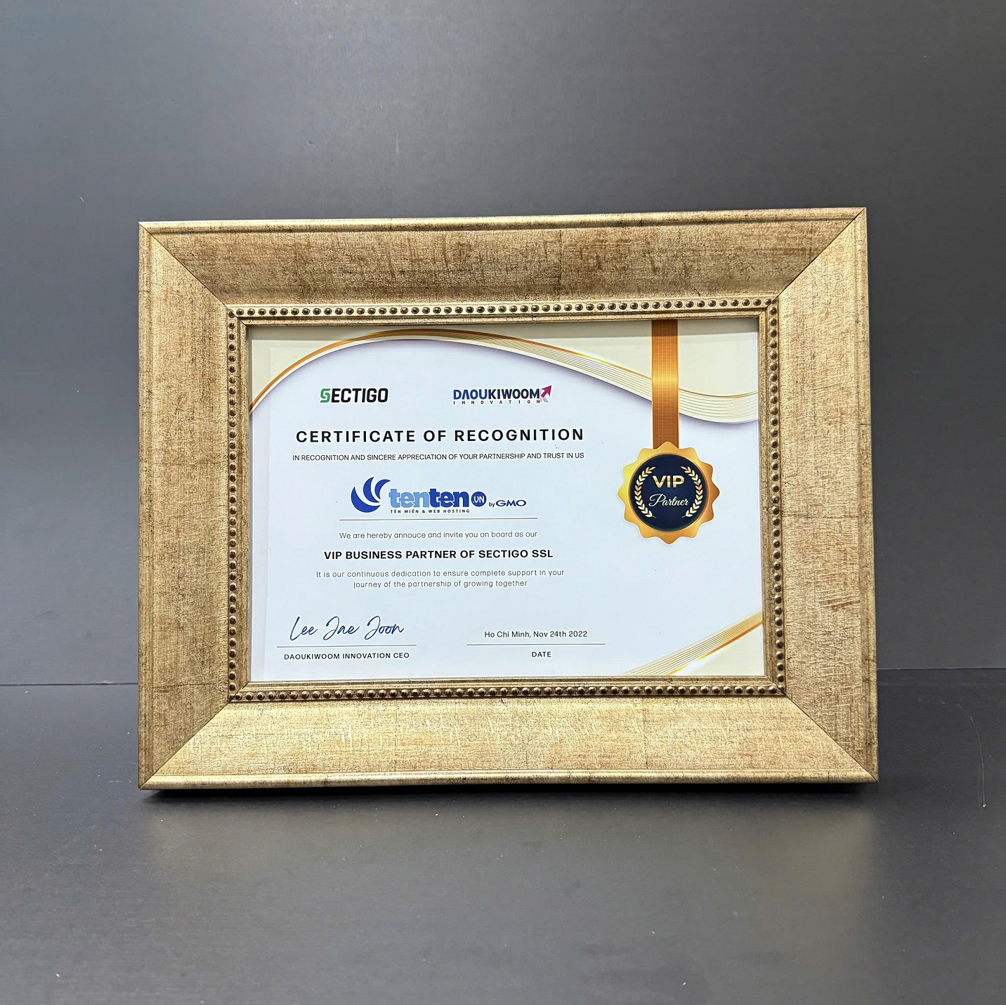 Khung Bằng Khen Vàng Xước T600