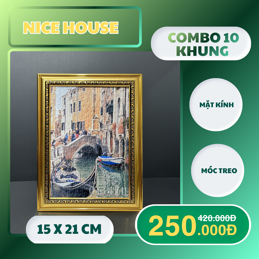 Sale off 10 khung 15x21cm khung bạc 3707V