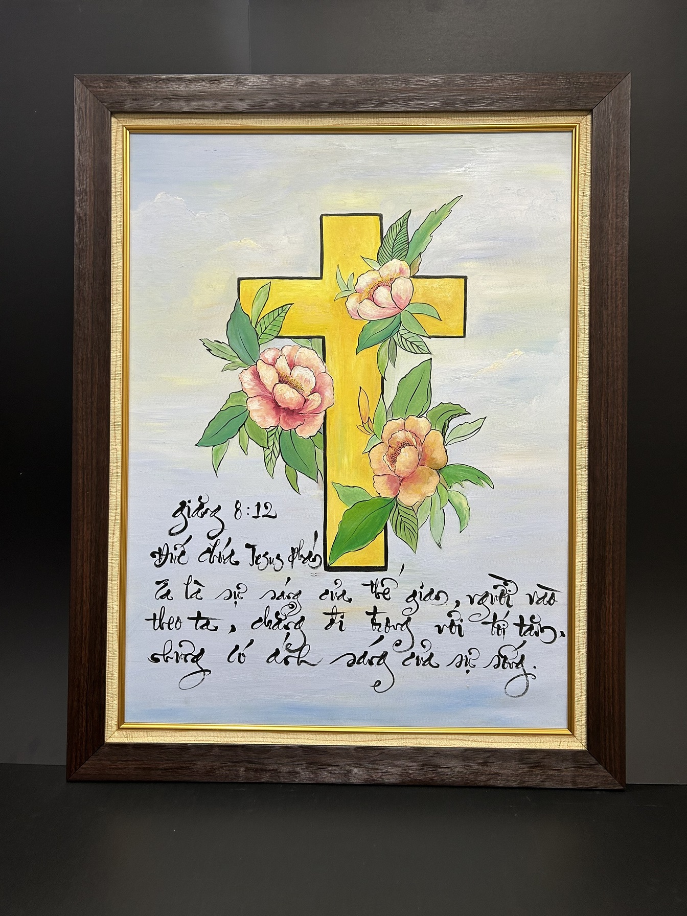 KHUNG ĐÔI TRANH THƯ PHÁP F5V SD