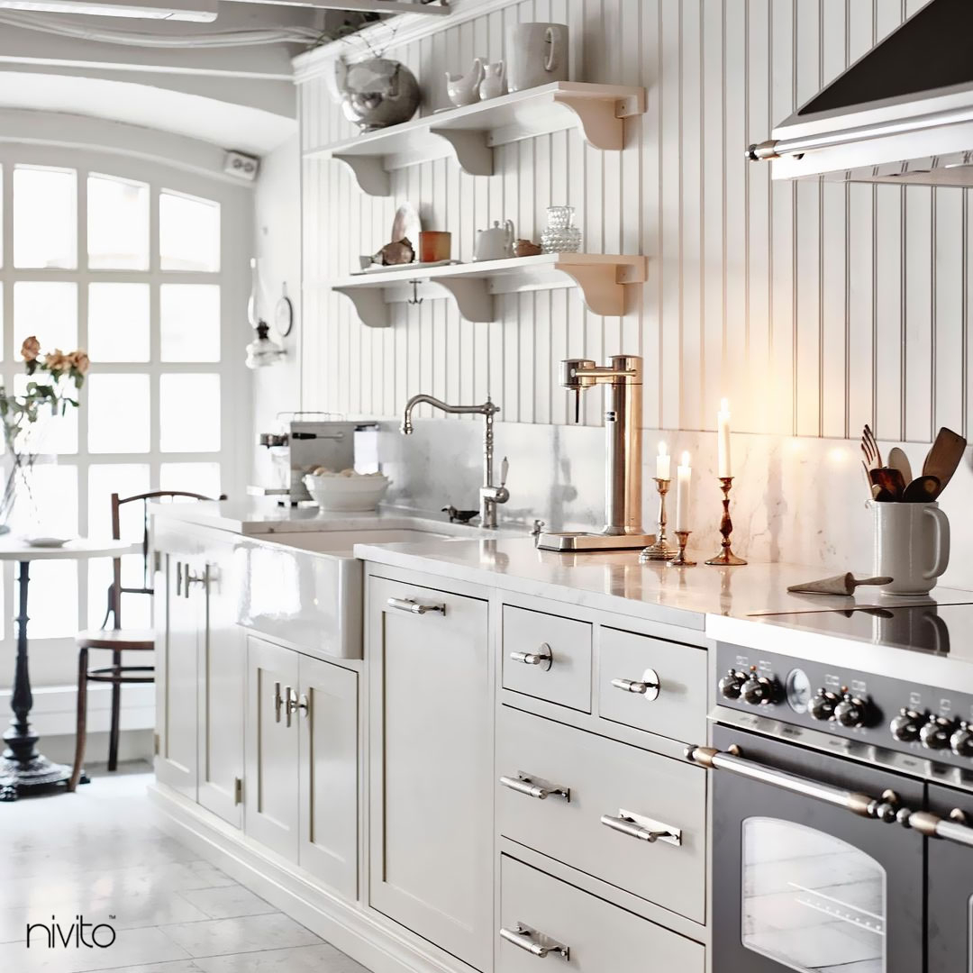 Nivito CL-110 KITCHEN FAUCET WHITE PORCELAIN HANDLE