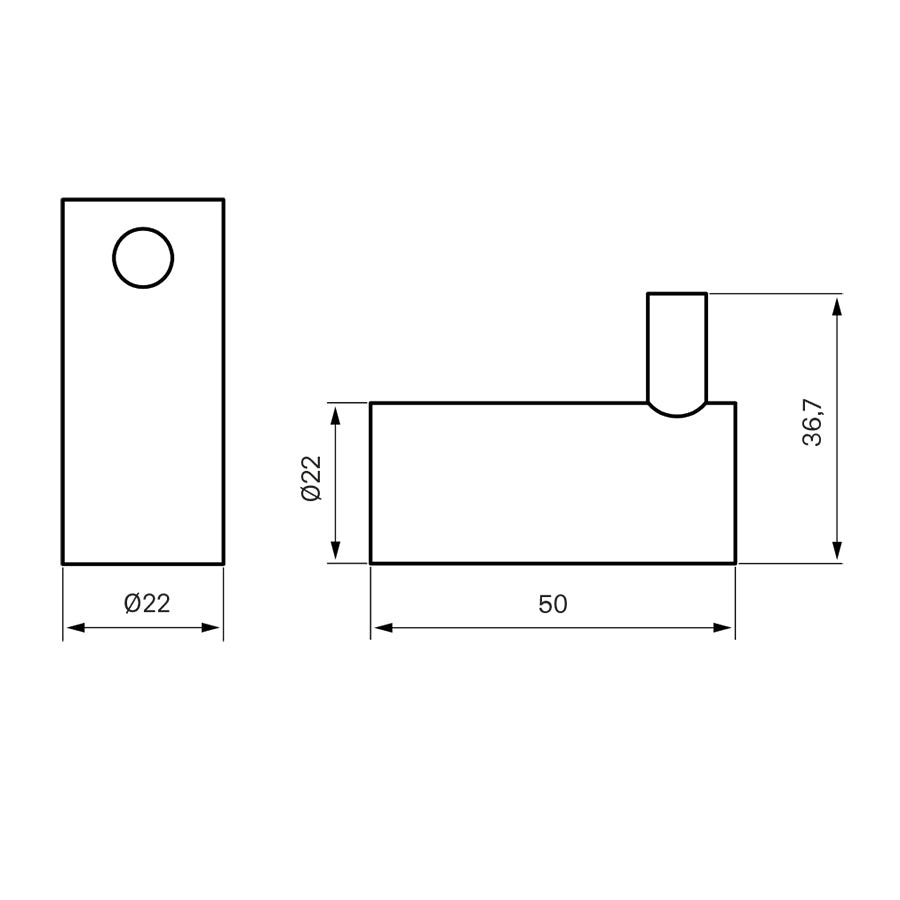 TA242 TOWEL HOOK MEDIUM - CHROME