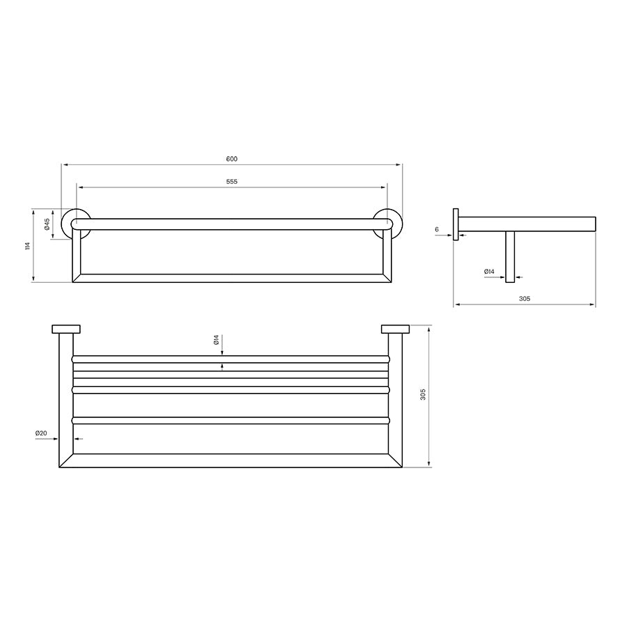 TA814 TOWEL SHELF - COPPER
