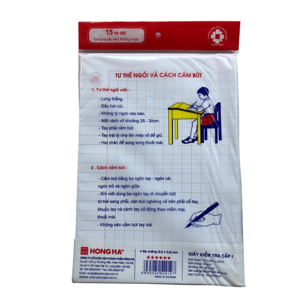 Giấy kiểm tra cấp 1 điểm 10 Hồng Hà ( 4 ô ly )