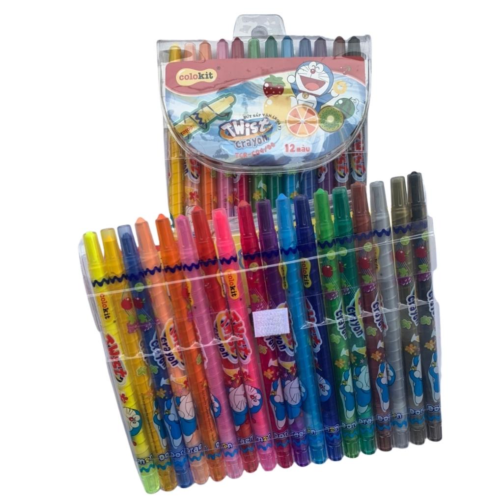 Bút sáp vặn (xoay) ColorKit 12 màu TCR-C04/DO