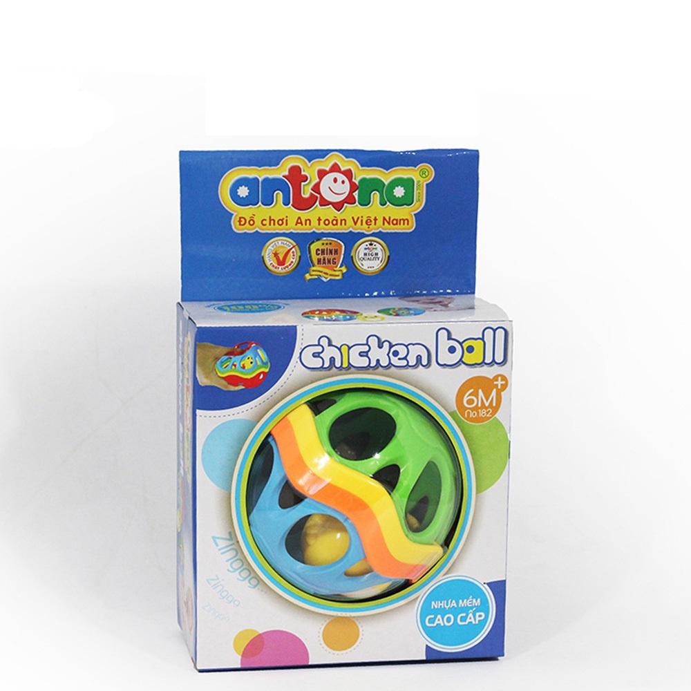Đồ chơi bóng mềm gà con Chicken ball Antona xúc xắc âm thanh dạng hộp