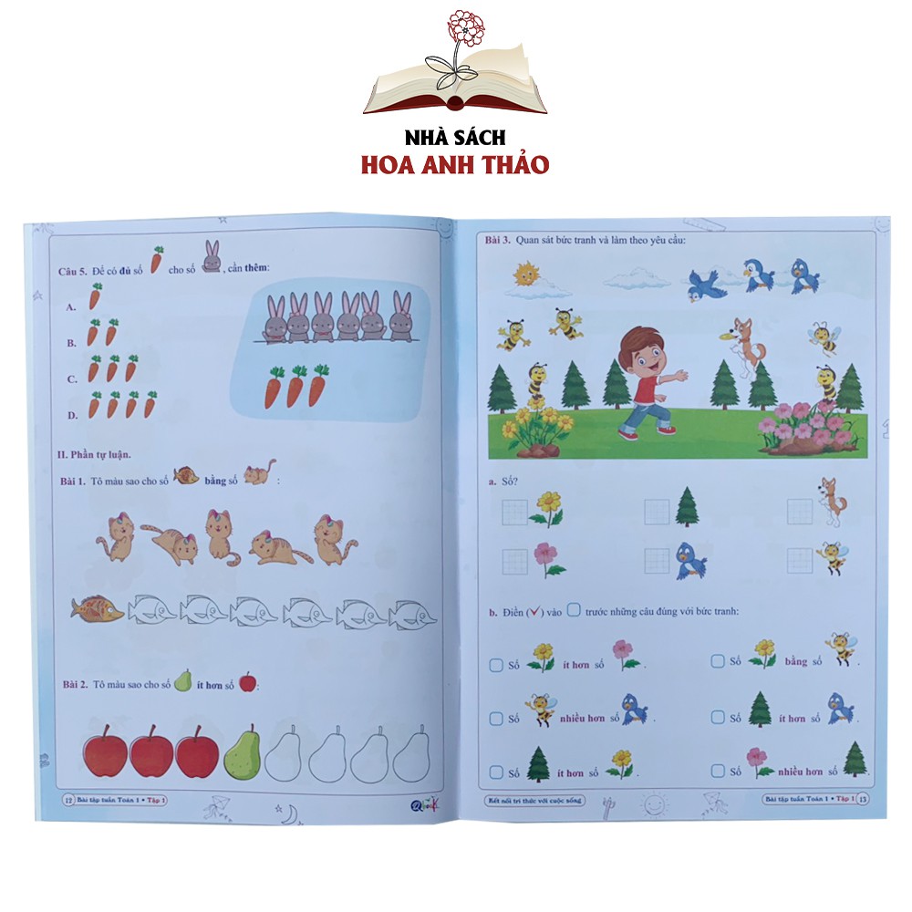 Sách - Bài tập tuần và Đề kiểm tra toán và tiếng việt lớp 1 học kỳ 1 Kết nối tri thức với cuộc sống