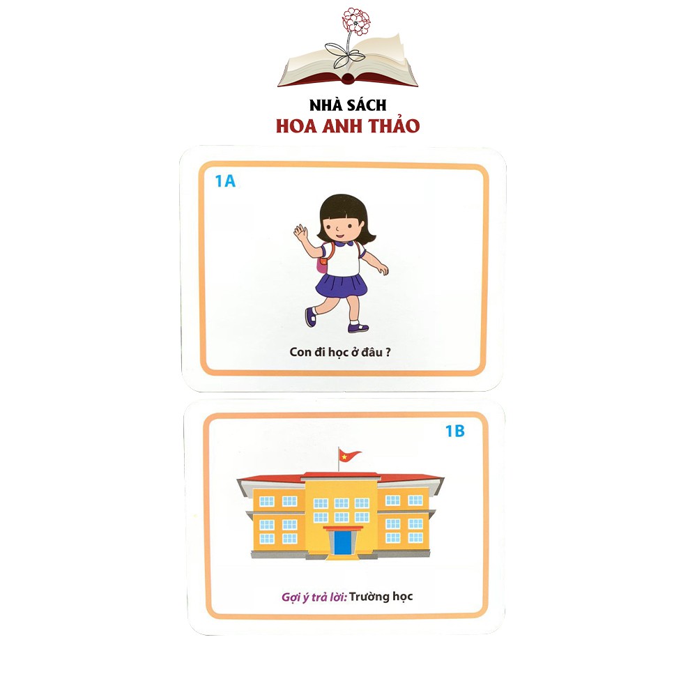 Bộ thẻ Flashcard 300 câu hỏi và trả lời Việt Hà giúp trẻ phát triển ngôn ngữ và giao tiếp