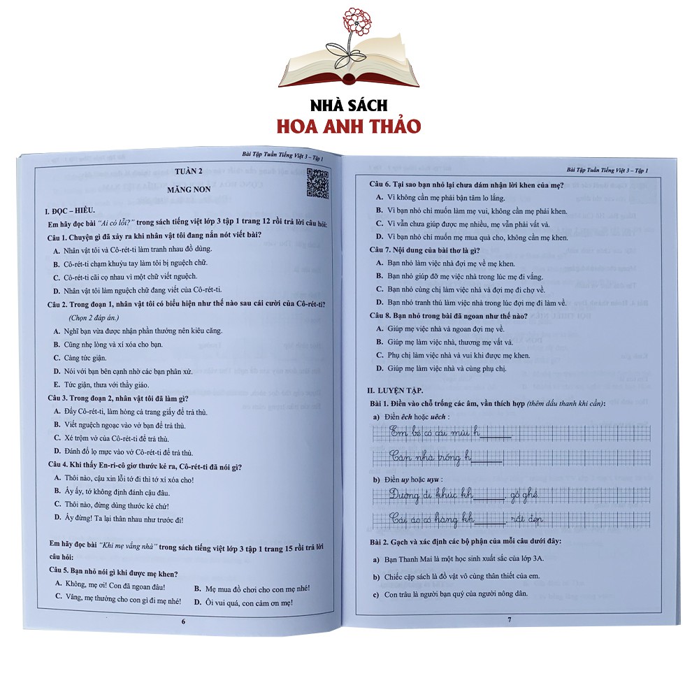 Sách Bài tập tuần và đề kiểm tra Toán và Tiếng Việt lớp 3 học kỳ 1