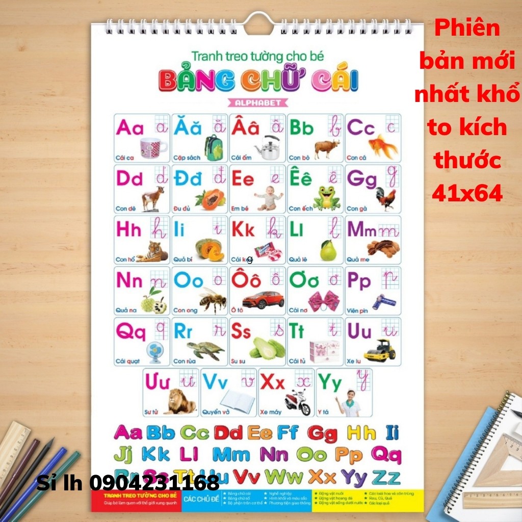 Bộ Tranh Treo Tường Cho Bé 14 Chủ Đề Song Ngữ