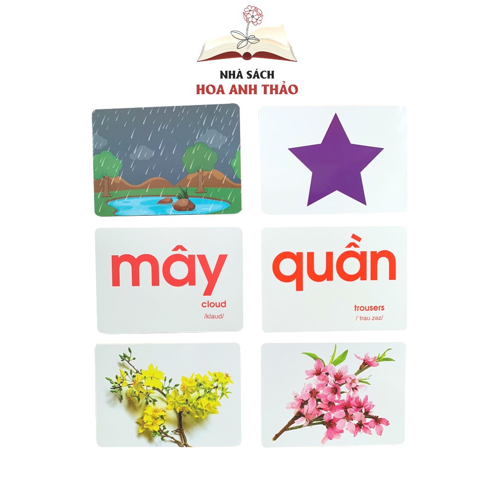 Thẻ Flash card Việt Hà dạy trẻ về thế giới xung quanh 16 chủ đề không thấm nước kèm file nghe
