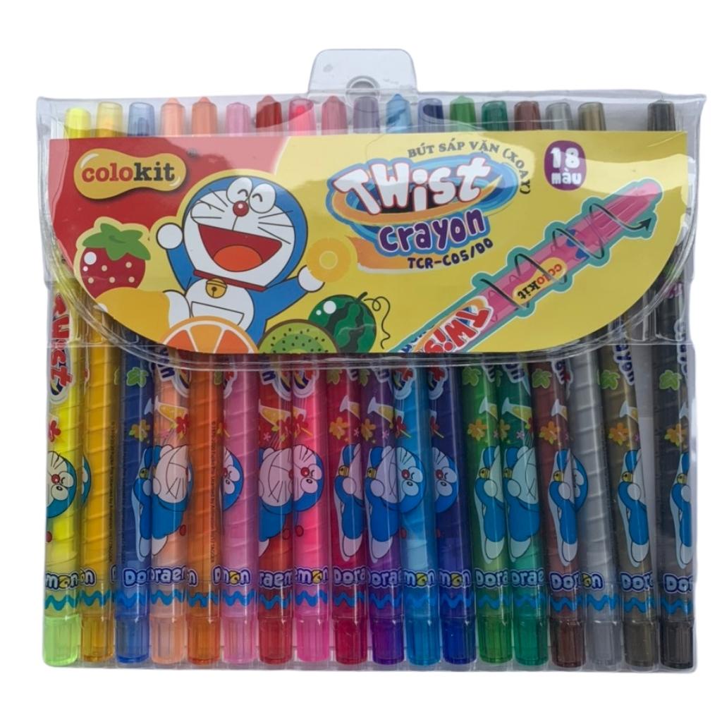 Bút sáp vặn (xoay) ColorKit 12 màu TCR-C04/DO