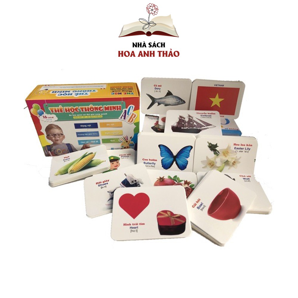 Bộ thẻ thông minh Flashcard Việt Hà 16 chủ đề song ngữ Việt Anh cho bé phương pháp Glenn Doman