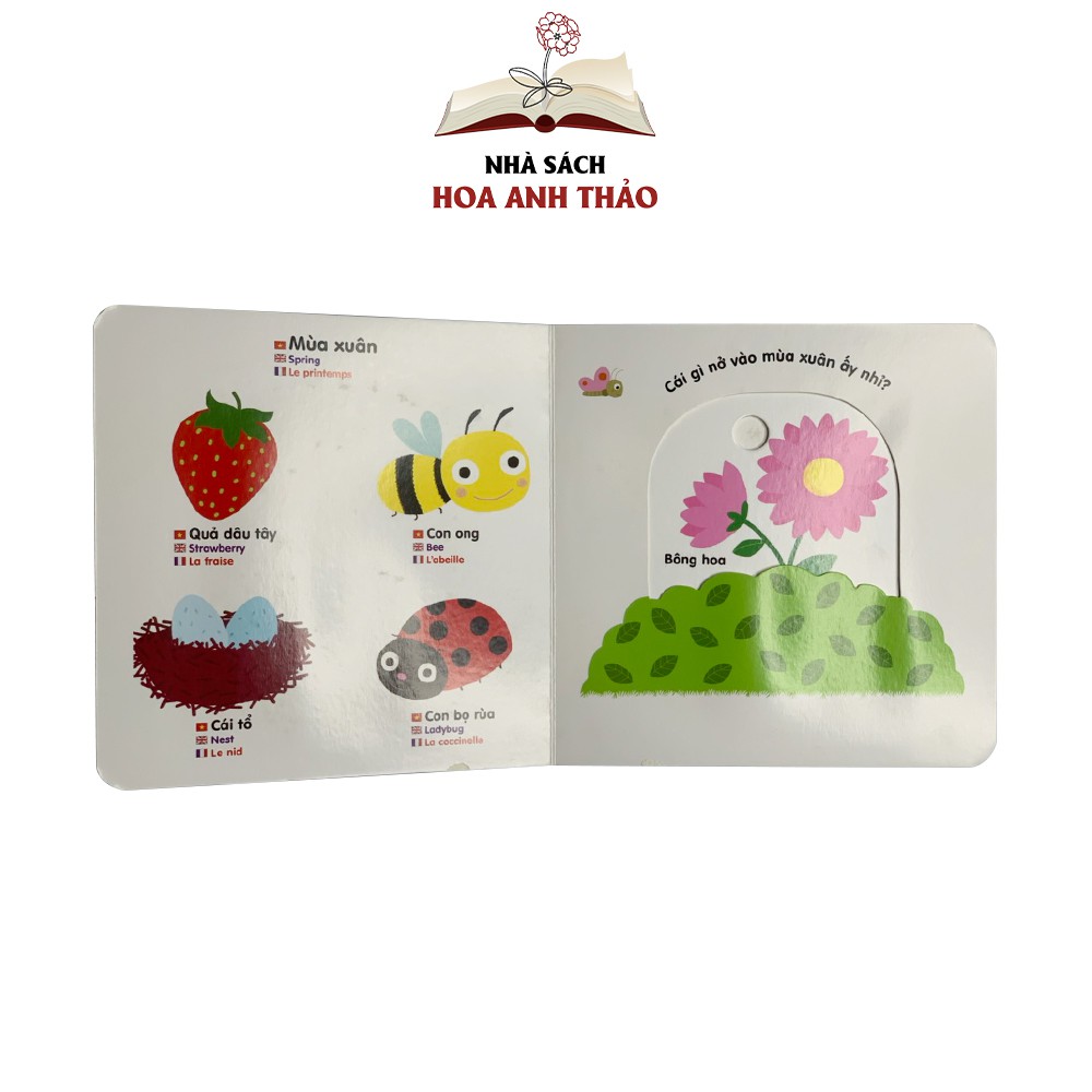 Sách chuyển động tương tác - Đa ngữ Anh Việt Pháp chủ đề Seasons Các mùa trong năm
