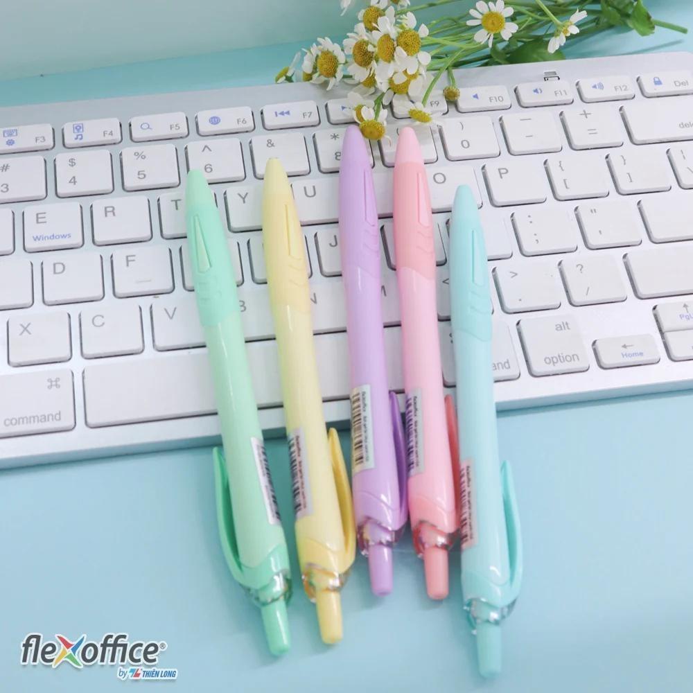Bút gel B màu Pastel Thiên Long Pazto GEL-B015 - Mực xanh (5 cây)