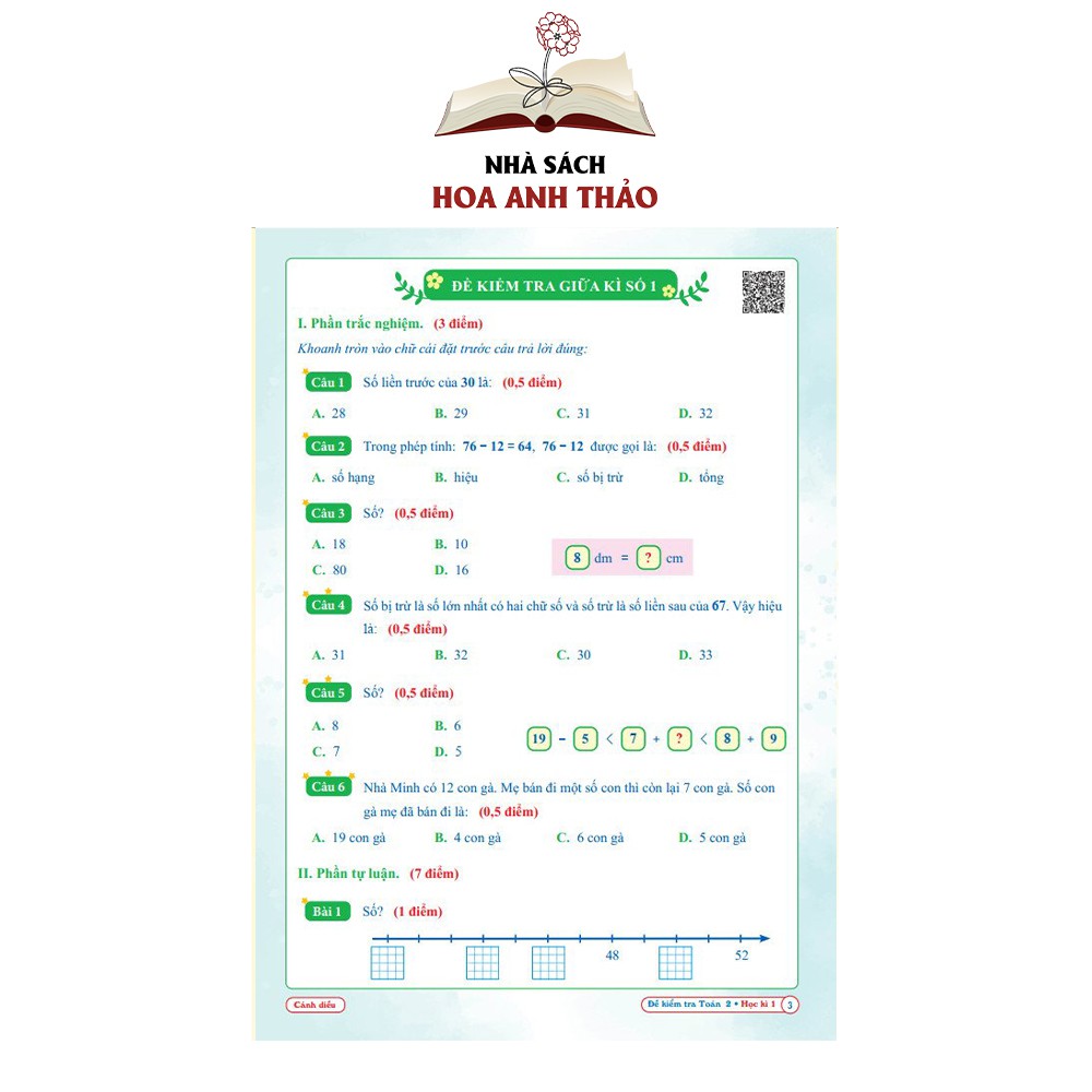 Sách - Bài tập tuần và Đề kiểm tra toán và tiếng việt lớp 2 học kỳ 1 Cánh diều