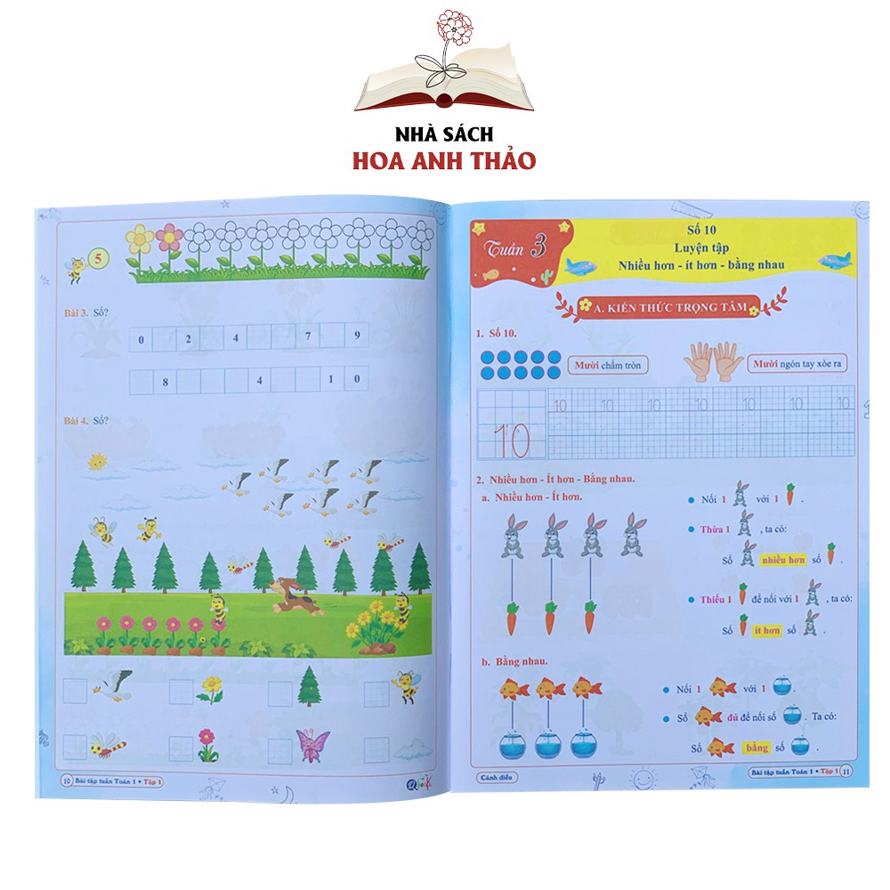Sách - Bài tập tuần và Đề kiểm tra toán và tiếng việt lớp 1 học kỳ 1 Cánh diều