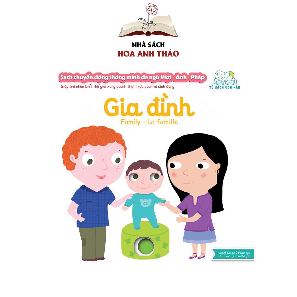 Sách chuyển động tương tác - Đa ngữ Anh Việt Pháp chủ đề Family Gia đình