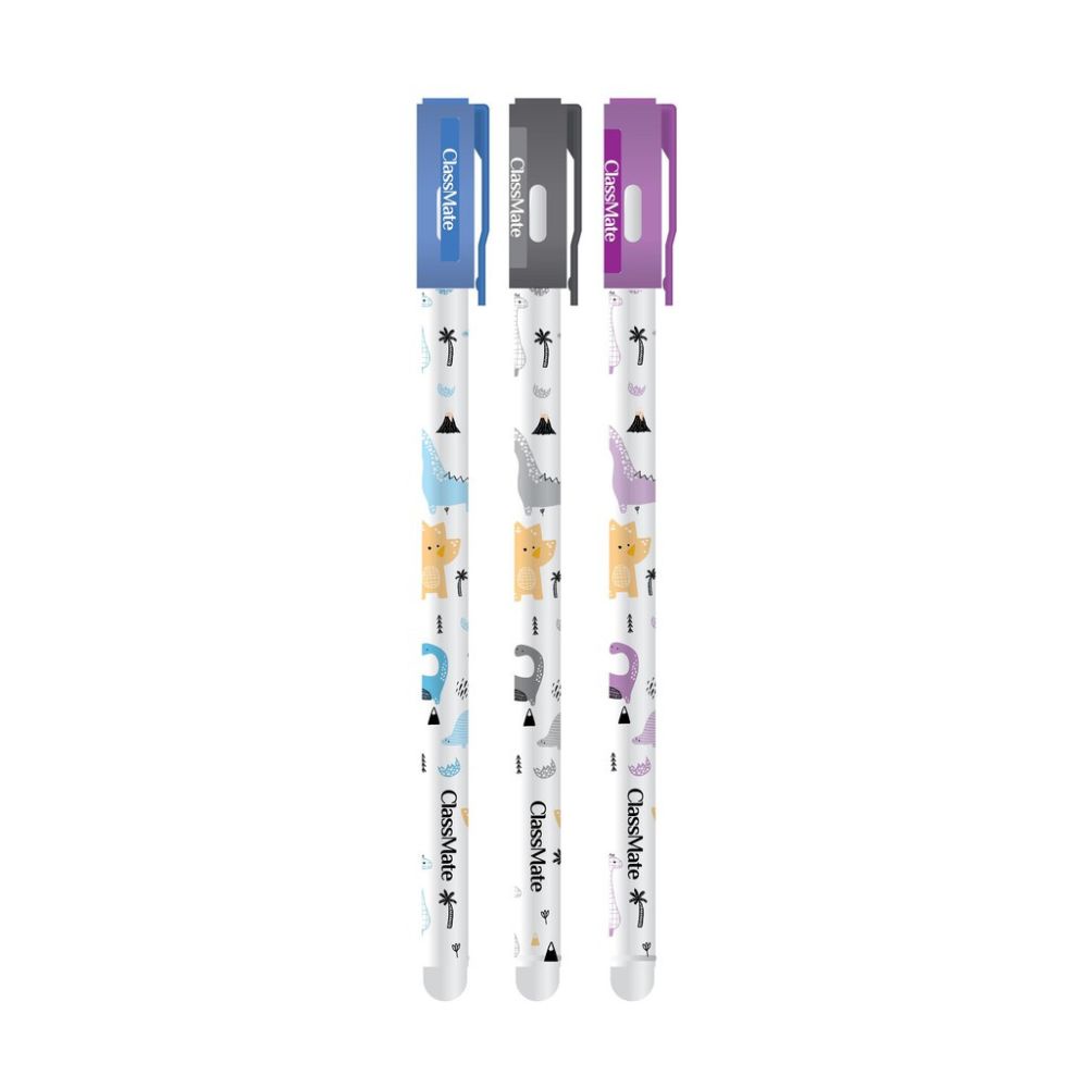 Bút Gel Xoá Được GP01 B-DI Dinosaur Classmate Ngòi 0.5mm - xanh,đen,tím