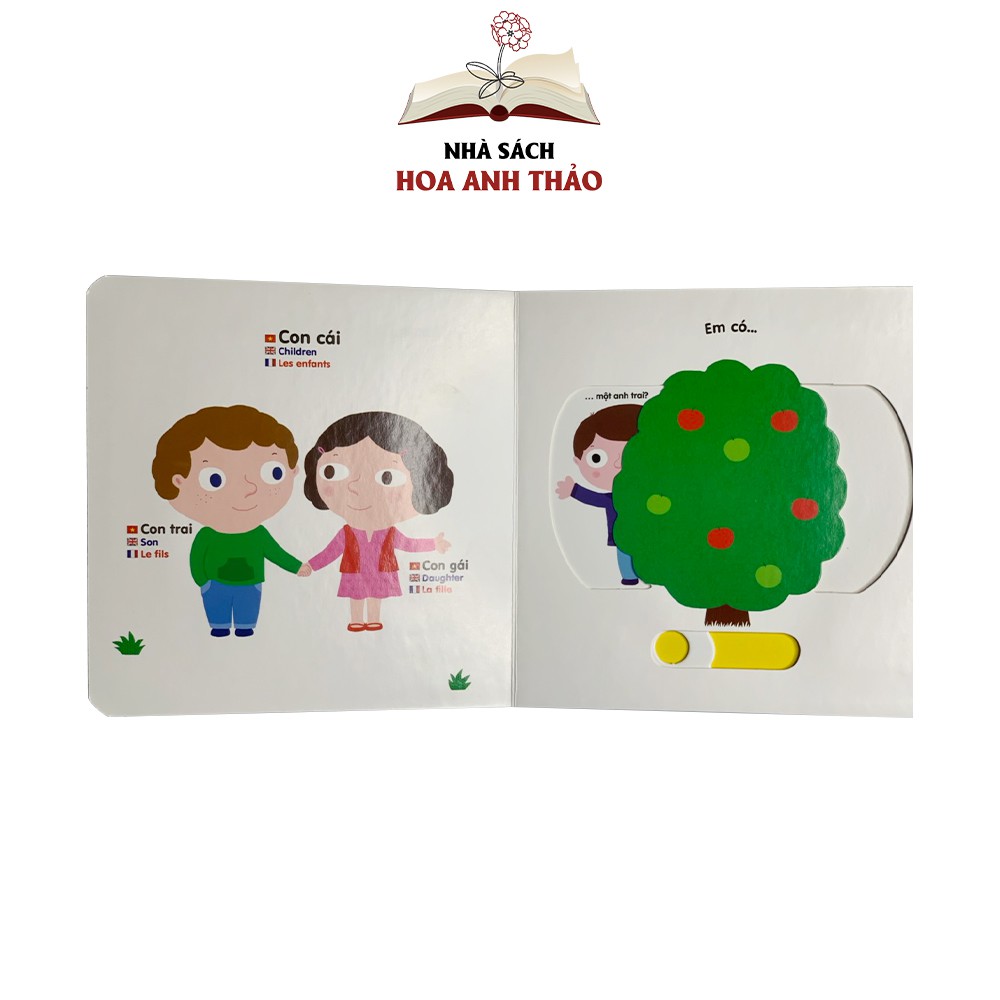 Sách chuyển động tương tác - Đa ngữ Anh Việt Pháp chủ đề Family Gia đình