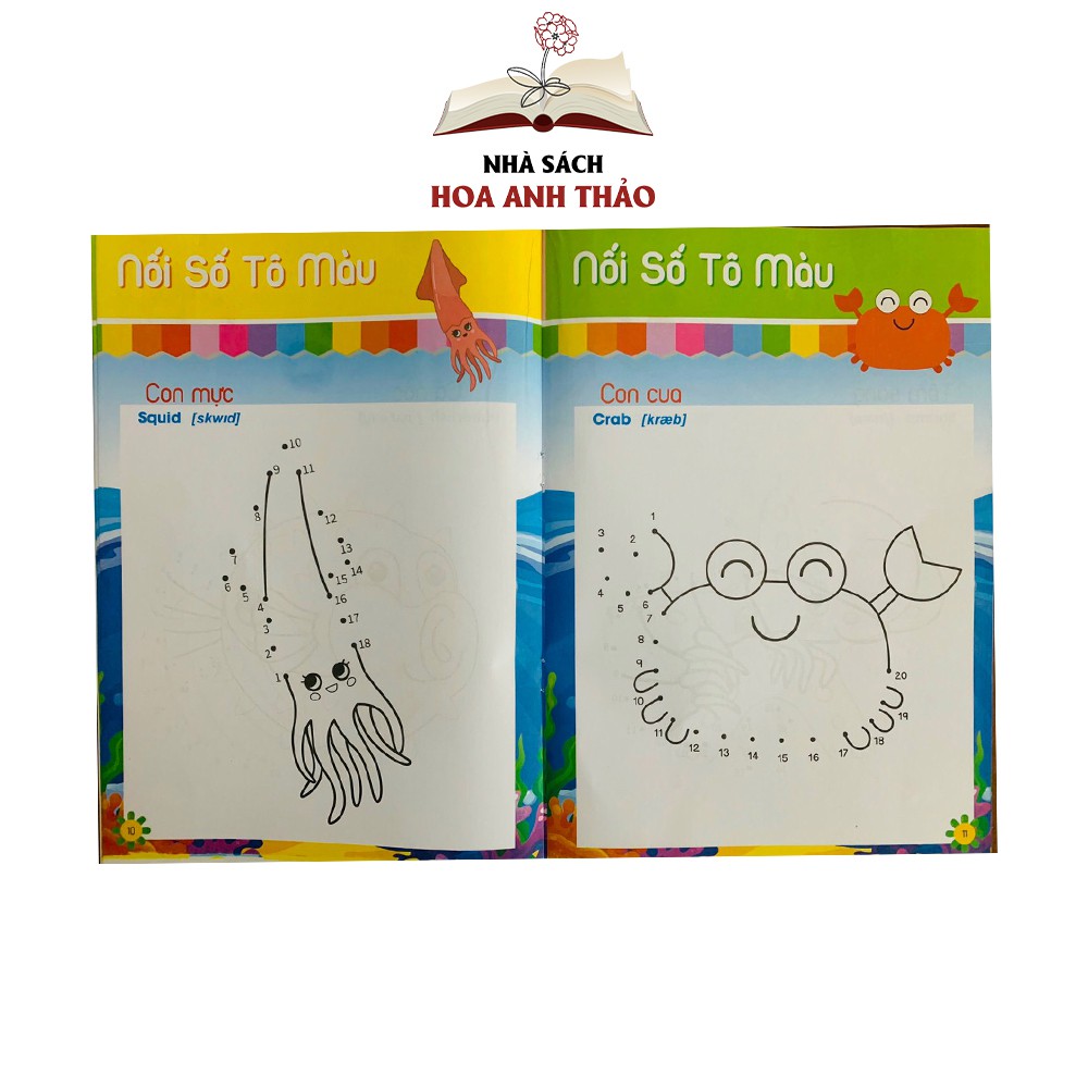 Sách - Tô màu nối số thông minh song ngữ anh việt